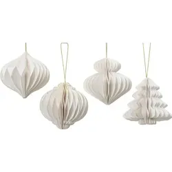 Wabenfigur 8x8cm Papier Weiß 1 Stück sortiert - Weiß