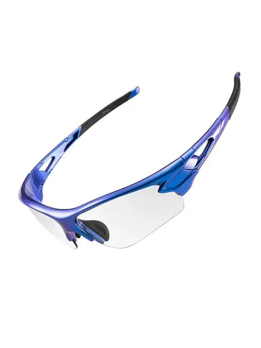 Rockbros 10069 Photochromic UV400 Cycling Glasses - Blau - Sportbrille mit photochromatischen Gläsern, die sich automatisch an Lichtverhältnisse anpassen und optimalen UV-Schutz bieten.