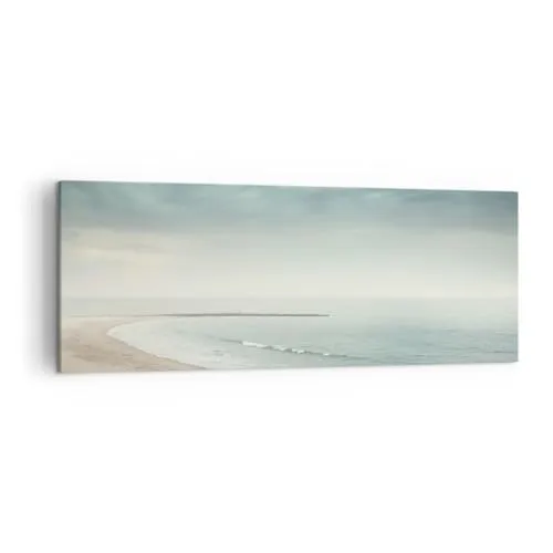 Panorama Bilder auf Leinwand Meer Strand Gehen Leinwandbild 140x50cm Wandbilder Dekoration Wohnzimmer Schlafzimmer Küche Groß XXL Wanddeko Bild Wand Kunstdruck Art Wall Decor Canvas AB140x50-5931