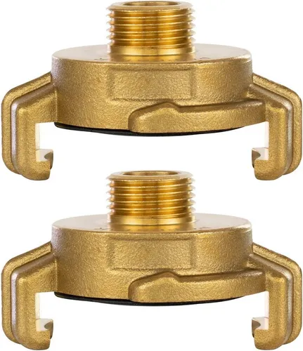 Poppstar Schlauchkupplung Schnellkupplung Messing mit Außengewinde auf System Geka-Anschluss, (2-tlg., Klauenkupplung)