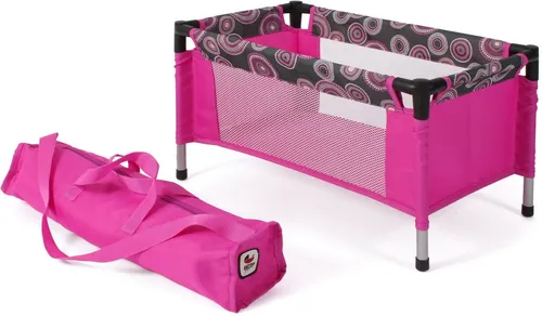 Bayer Chic 2000 Puppen-Reisebett Hot Pink Pearls - Puppenbett in trendigem Hot Pink, ideal für kleine Puppeneltern und fördert das fantasievolle Spielen.