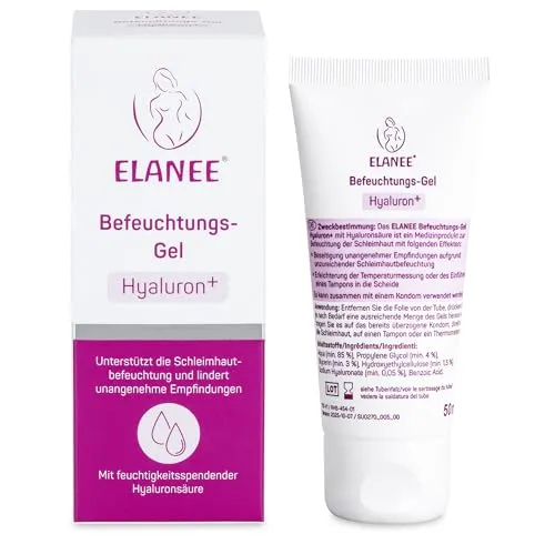 ELANEE Befeuchtungs-Gel Hyaluron+, kondomgeeignet 50 ml | Medizinprodukt: Gel zur Unterstützung der Schleimhautbefeuchtung und Linderung unangenehmer Empfindungen | mit Hyaluronsäure
