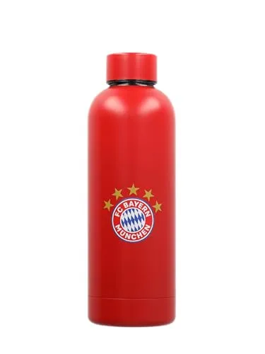Láhev BAYERN MNICHOV Steel red - Beige - Stylová nerezová láhev Bayern Mnichov s velkým klubovým logem, ideální pro fanoušky. Objem: 500 ml, perfektní pro párty nebo sportovní akce.