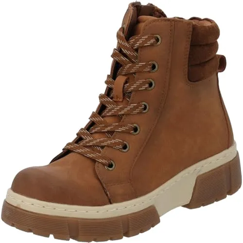 Palado Stiefeletten Damen Aurabel - leichte gefütterte Boots - bequeme Schnürstiefel für Herbst & Winter - robuste Winterschuhe Braun UK5,5 - EU38