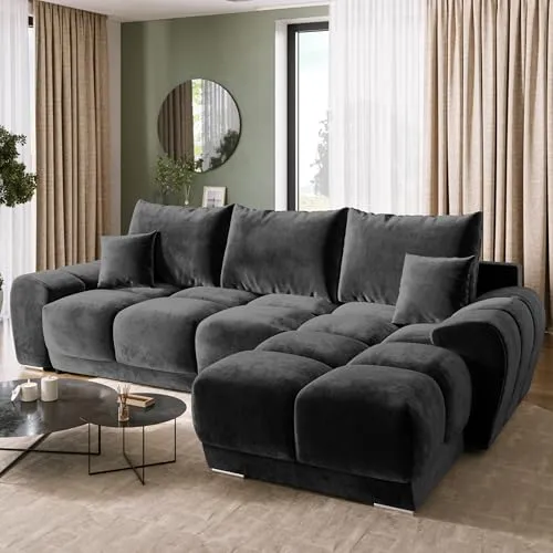 BROMARKT Ecksofa NUBES mit Schlaffunktion und Bettkasten von BroMARKT