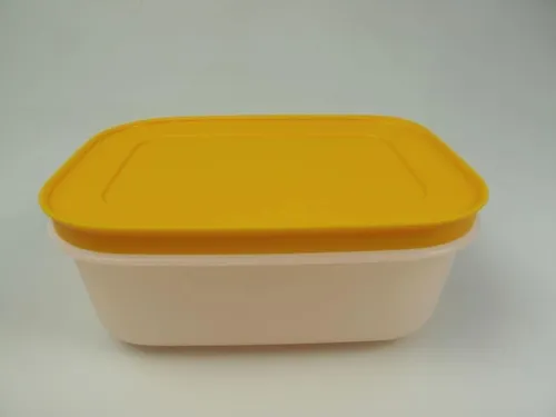 TUPPERWARE Gefrier-Behälter 450 ml weiß orange flach Eis-Kristall Eiskristall