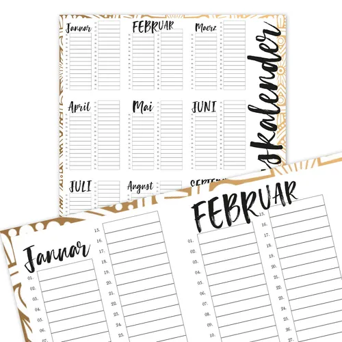 Wandkalender I dv_299 I A3_gold