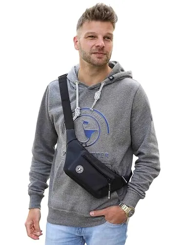 SCHIETWETTER Herren Bauchtasche Langeoog - Chic & Wasserabweisend - Mode-Hüfttaschen mit verstellbarem Gurt für individuellen Tragekomfort und wasserabweisender Oberfläche. Ideal für Outdoor-Aktivitäten mit 2 Fächern für optimale Organisation.