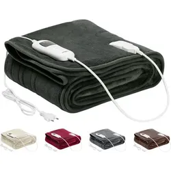 Arebos Heizdecke aus Plüsch 200x180cm - Elektrische Bettdecke mit 9 Heizstufen, Abschaltautomatik und Überhitzungsschutz für höchste Sicherheit und Komfort. Maschinenwaschbar und ideal für entspannende Wärme.