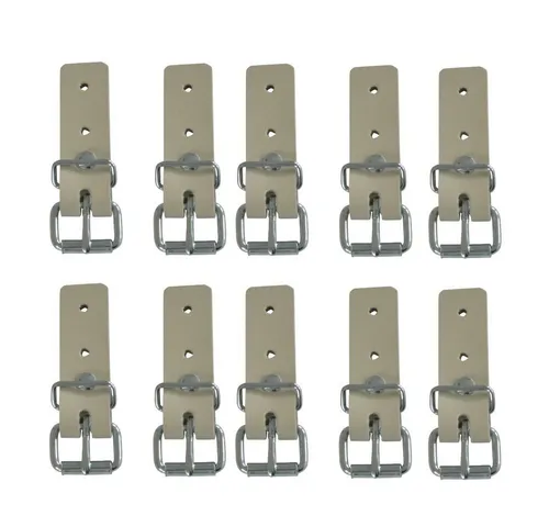 Miederhoff Anhänger 10 Stück - Schnallkappe mit Rollschnalle, beige, Vers. 2