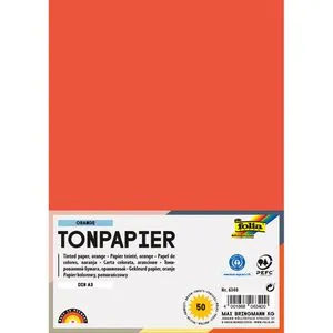 Folia Tonpapier 6340, A3, orange, 130g/m², 50 Blatt