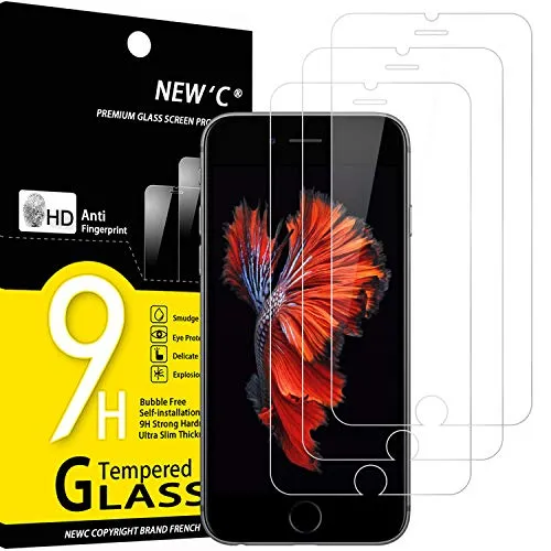 NEW'C 3 Stück für iPhone 6s / 6 für Panzerglas, Frei von Kratzern, 9H Härte, HD Displayschutzfolie, 0.33mm Ultra-klar, Ultrabeständig