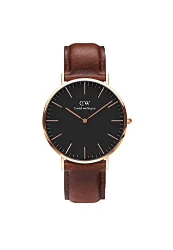 Daniel Wellington Classic Uhr 40mm - Elegante Armbanduhr in Roségold - Armbanduhren für Herren aus doppelt beschichtetem Edelstahl 316L, wasserfest bis 3ATM und ideal für jeden Anlass.