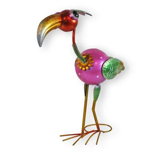 Metallfigur Vogel Figur Gartenfigur exotischer Vogel 50 cm Blechfiguren Garten