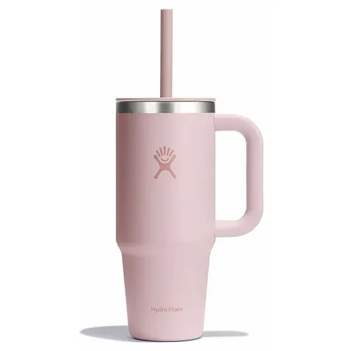 Hydro Flask 24oz All Around Travel Tumbler - Isolierbecher (0.71L, rosa) - Isolierbecher aus Edelstahl mit Silikondeckel und Strohhalm, hält deine Getränke optimal temperiert und ist perfekt für unterwegs.