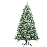 COSTWAY 180cm Künstlicher Weihnachtsbaum mit Schnee - Künstlicher Weihnachtsbaum mit 928 schneebedeckten PVC-Nadeln, stabiler klappbarer Metallständer und ideal für festliche Dekoration in Zuhause, Büro oder Geschäften.
