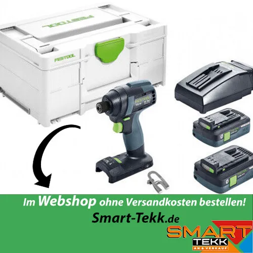 Festool TID 18 HPC 4,0 I-Plus Akku Schlagschrauber 18V - Akkuschrauber mit 180Nm Drehmoment, inklusive 2x 4,0Ah HighPower Akkus und Ladegerät – ideal für anspruchsvolle Schraubarbeiten.