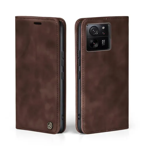 Handy Hülle für Xiaomi 13T / 13T Pro Klapp Magnet Smartphone Cover Case Braun