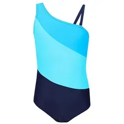 Aquarti Badeanzug Aquarti Mädchen Badeanzug mit Spaghettiträgern Streifen blau|bunt 140