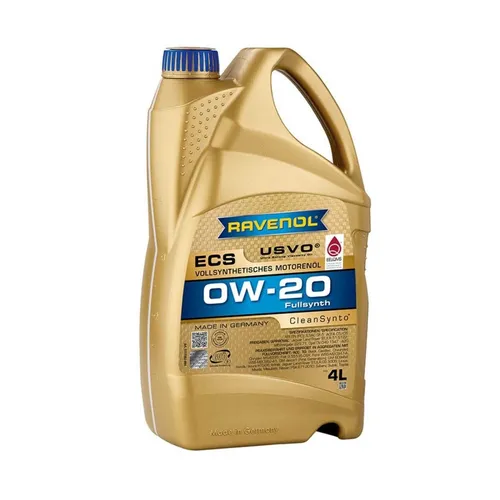 RAVENOL ECS EcoSynth SAE 0W-20 4 L - Motoröl: Vollsynthetisches 0W-20 Öl, optimiert für Kraftstoffeinsparung und hohe Motorleistung, ideal für moderne Fahrzeuge mit speziellen Herstellerfreigaben.