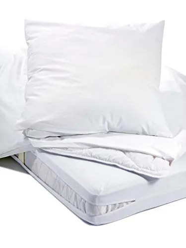Allergiker Milben Bettwäsche Matratzenbezug, rundum 120 x 200 cm, Encasing Milbenkotdicht Höhe 20 cm, Milbenschutz für Hausstauballergiker