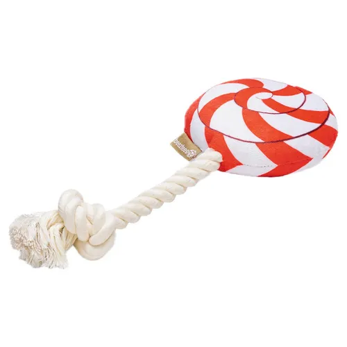 Beeztees Hundespielzeug Weihnachts-Lolly Plüsch rot/weiß 25cm mit Quietscher