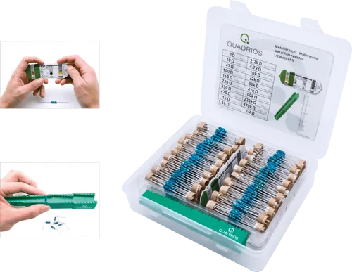 Quadrios 1811P029 Metallschicht-Widerstand Sortiment - Sonstige Elektroinstallationsartikel, 1000 Teile mit 50 verschiedenen Standardwerten, ideal für Lehrzwecke und flexible Schaltungsanpassungen.