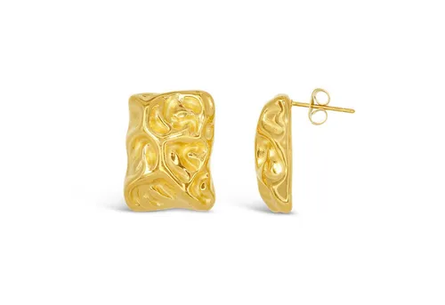 Ars-Argenti Paar Ohrhänger - Exklusive Statement Ohrringe, doppelt vergoldet 18K - Ohrhänger in gehämmertem Design aus 925 Sterling Silber, hypoallergen und in einer eleganten Schmuckbox. Perfekt für stilbewusste Frauen, die einen Hauch von Luxus suchen.