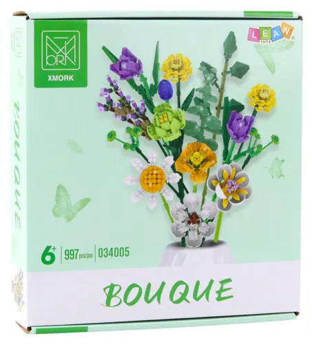Lean Bauklötze Dekorativer Blumenstrauß Bunte Blumen 997 El.