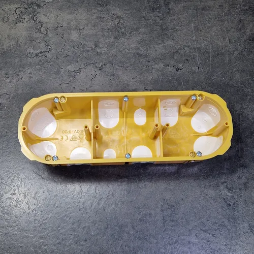 1x Hohlwanddose 3 fach orange Doppeldose WINDDICHT Schalterdose Trockenbau HW