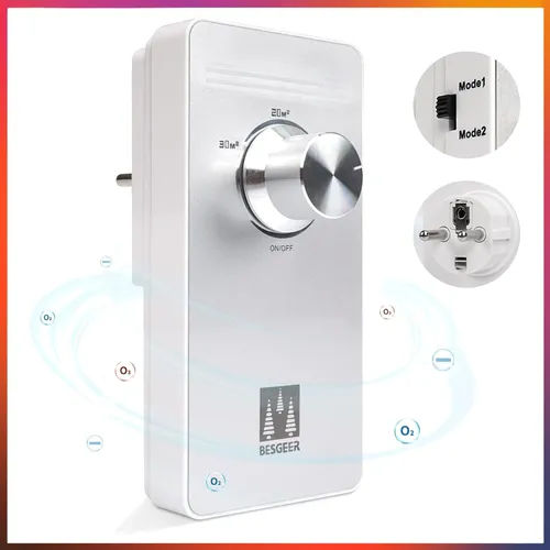 Kompakter Ozongenerator mit einstellbarer Konzentration - 2 Modi für jeden Raum