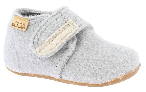 Living Kitzbühel Hausschuhe Klettmodell Filz (100% Schurwolle) Unifarben Kids hellgrau Kleinkinder (27-30), Größe Euro (US): 30