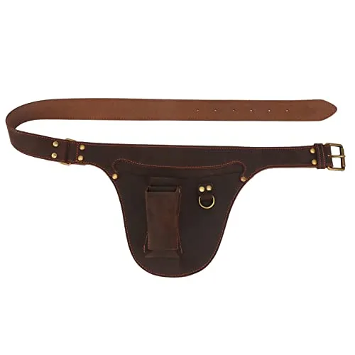 Tourbon Leder-Garten-Werkzeugtasche, verstellbare Taille, Arbeitsgürteltasche für Elektriker, Tischler