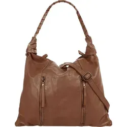 Shopper SAMANTHA LOOK - Vintage Damenhandtasche aus echtem Leder, Made in Italy - Stylischer Vintage Shopper aus 100% echtem Leder, perfekt für den Alltag. Geräumiges Hauptfach mit Reißverschluss und abnehmbarem Schulterriemen. Breite 40 cm x Höhe 35 cm x Tiefe 2 cm.