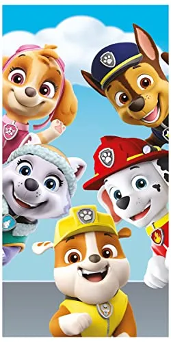 Produktbild Jerry Fabrics Kinder Handtuch Saunatuch Strandtuch Paw Patrol mit Skye Chase Marschall Rubble Everest 70 x 140 cm, 100% Baumwolle, für Jungen und Mädchen