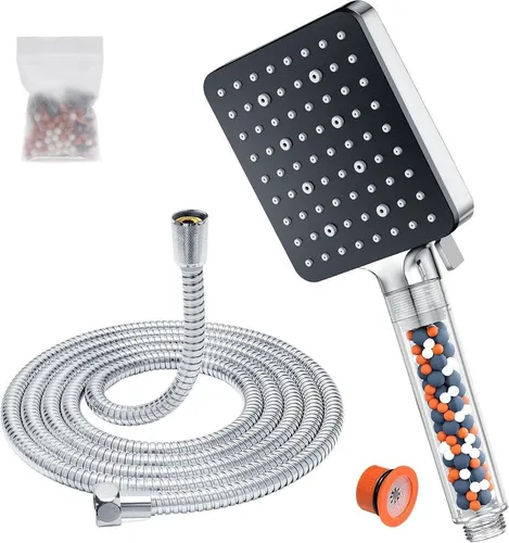 YEAUPE PRO Duschkopf mit Schlauch 1.6M Filter - Brausegarnituren mit 6 Strahlarten für individuelles Duscherlebnis, wassersparend und umweltfreundlich – bis zu 50% Wasserersparnis ohne Qualitätsverlust.