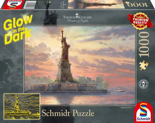 Schmidt 59498 Kinkade - Freiheitsstatue in der Abenddämmerung 1000 Teile Puzzle