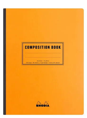 Rhodia Composition Book B5 - 80 Blatt liniert, Orange - Blöcke & Formulare, ideal für kreative Notizen mit hochwertigem Papier und praktischem Rand für saubere Aufzeichnungen.