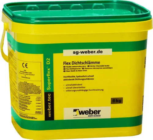 Produktbild weber.tec Superflex D2 Flex Dichtungsschlämme 2K – 6 kg