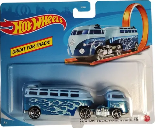 Hot Wheels Transporter - Great for Track! Volkswagen Hauler, Blauer LKW, Truck, Spielzeugauto, Sammler-Edition, Mattel CGJ45