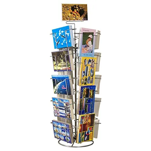 GERSO Theken-Kartenständer für Glückwunschkarten - Praktischer Postkartenständer mit 18 drehbaren Motiven, ideal für Geschäfte und Veranstaltungen im Bereich Grußkarten.