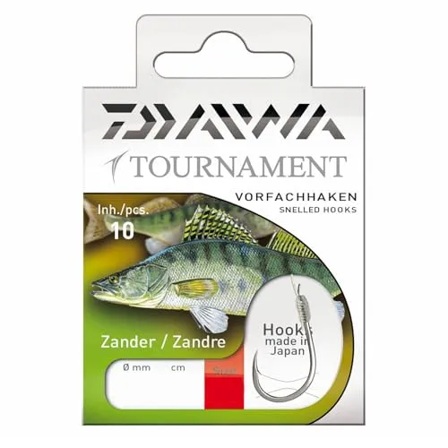 Daiwa Zanderhaken Vorfachhaken 70 cm 10 Stk. Gr. 2/0, Monofil, Nylon, Silber