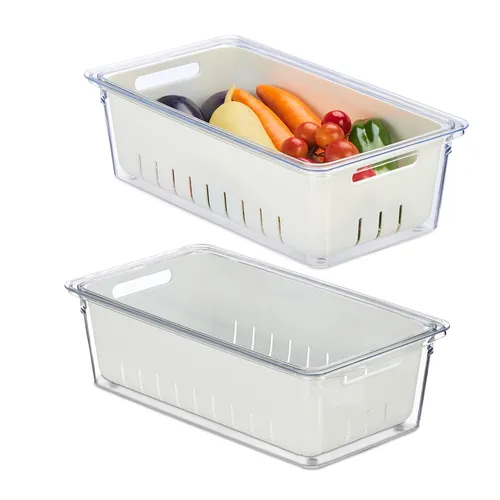 Kühlschrank organizer Kühlschrankbehälter Vorratsbehälter stapelbar transparent