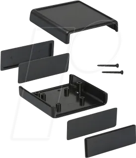 1593KBK - Schalengehäuse, Serie 1593, 66 x 66 x 28 mm, schwarz
