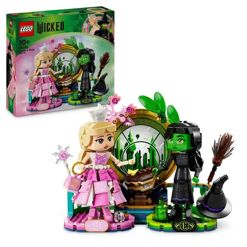 LEGO Wicked Elphaba und Glinda - Bauspielzeugset mit Mini-Puppen der Hexen von Oz, für kreative Rollenspiele und magische Abenteuer ab 10 Jahren