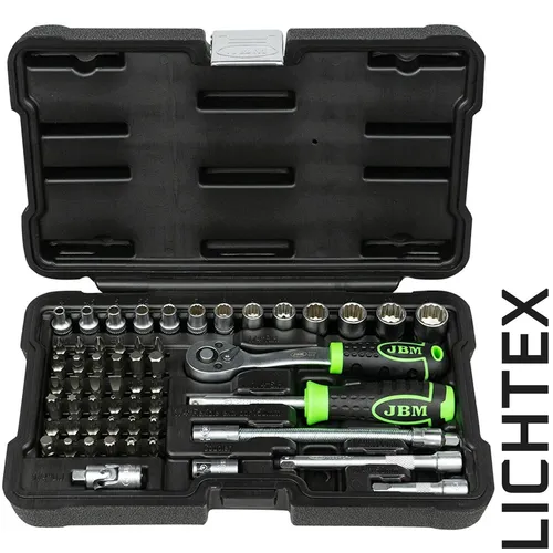 JBM Steckschlüssel Set 12 Kant Nuss 113 Teile Verchromt Werkzeug Knarre Ratschen