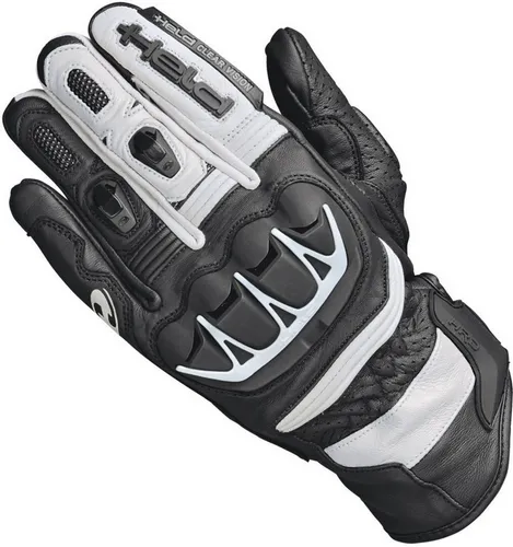 Held Misawa Ziegenleder Motorradhandschuhe - Schwarz Weiß, Größe 10 - Hochwertige Motorradhandschuhe aus Ziegenleder, ideal für alle Jahreszeiten. Mit Klettverschluss und Stulpenmanschette für optimalen Halt und Komfort.