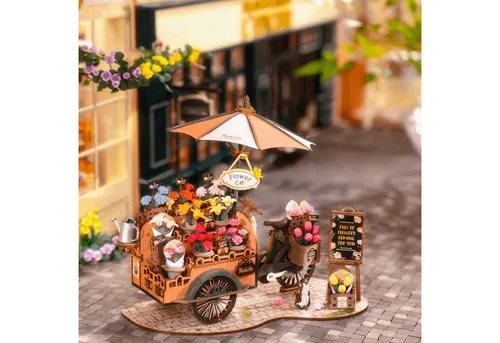 Booknook: Blossom Cart - Kreatives 3D Puzzle - Belletristik und kreatives Basteln in einem! Das Booknook: Blossom Cart sorgt für eine zauberhafte Atmosphäre in jedem Bücherregal.