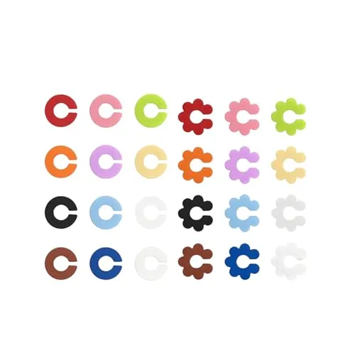 Aidqxbaoer 24 Stück Blumen und Kreisförmige Trinkglas Markierungen, Wine Glass Charms Tags, Bunte und Wiederverwendbare Getränkemarker für Weingläser, Champagner & Cocktails, Partyzubehör