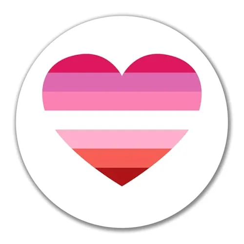Huuraa Aufkleber Lesbische Pride Flagge LGBTQ Herz Geschenk 10cm Lesbische Pride Flagge Geschenkidee